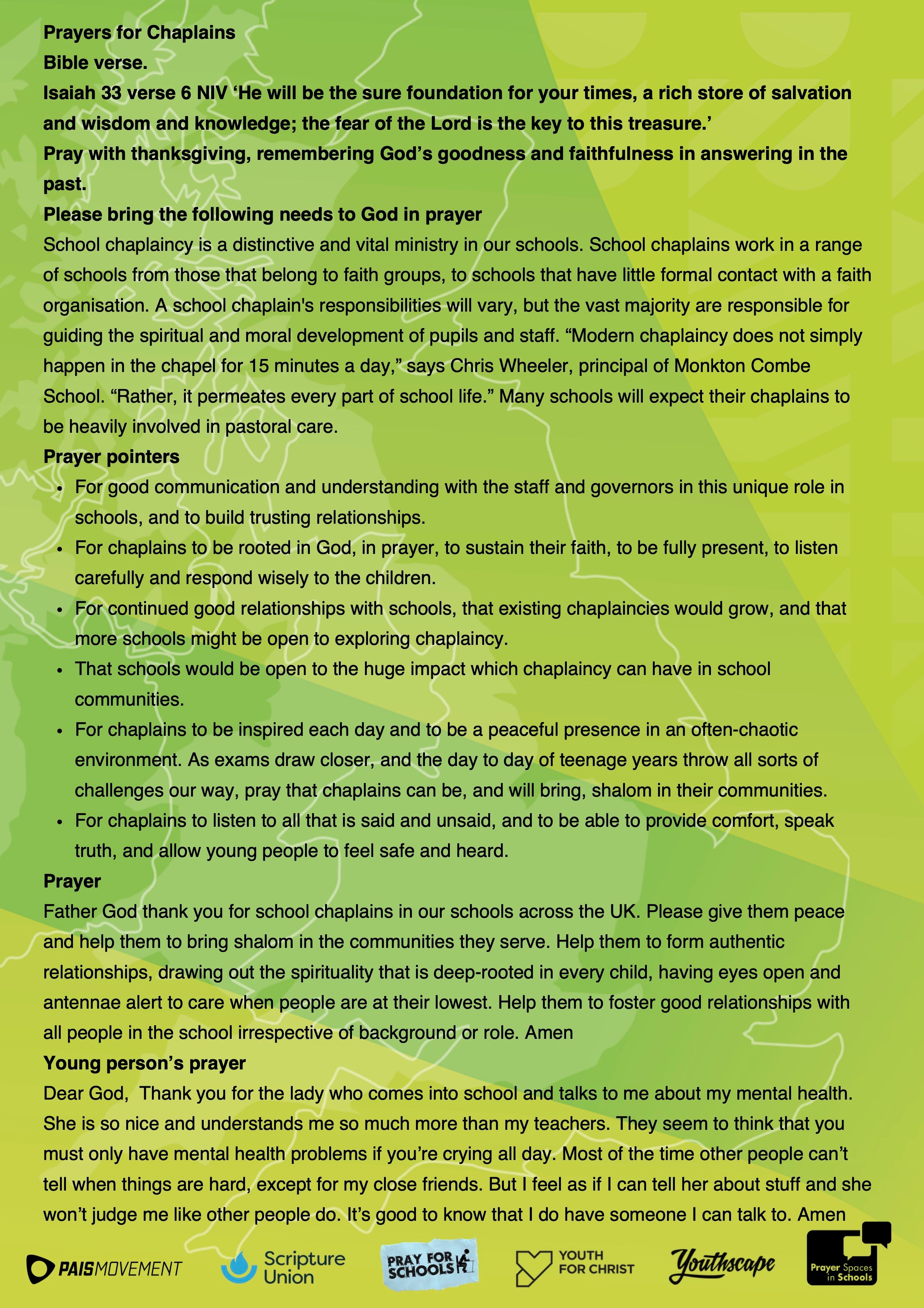 Prayers for Chaplains Prayers for Chaplains