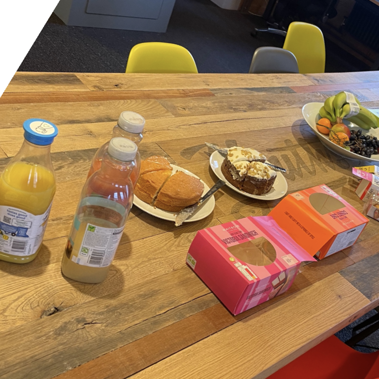A table spread with lunch