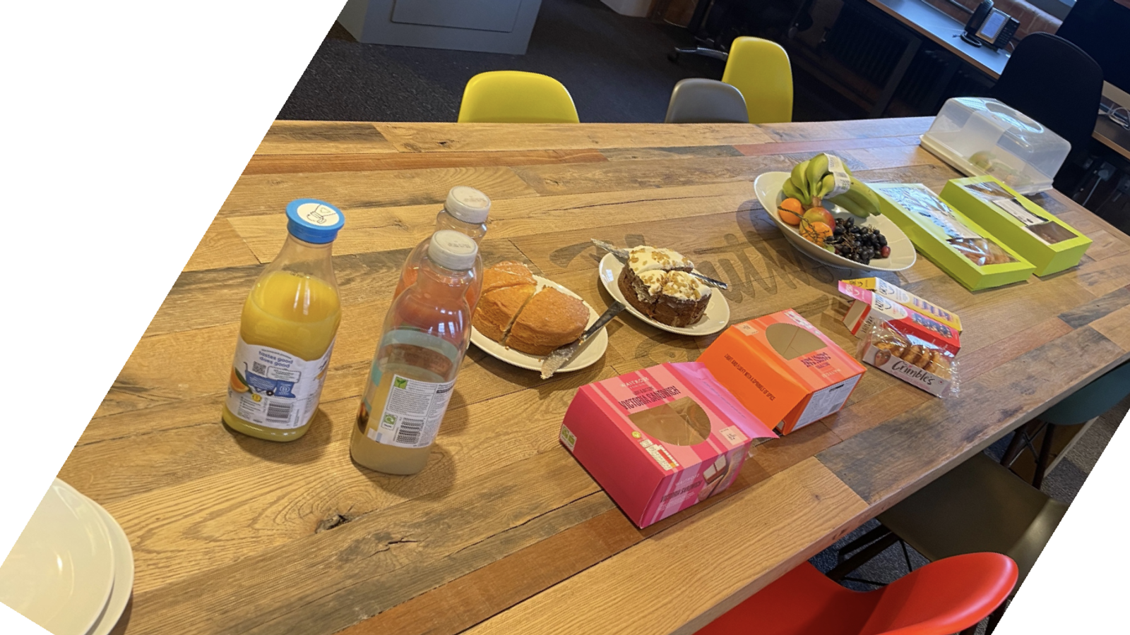 A table spread with lunch